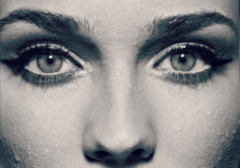 Close-up of Woman's Eyes — Black, Dramatic, Photograph, Eyebrows, Skin