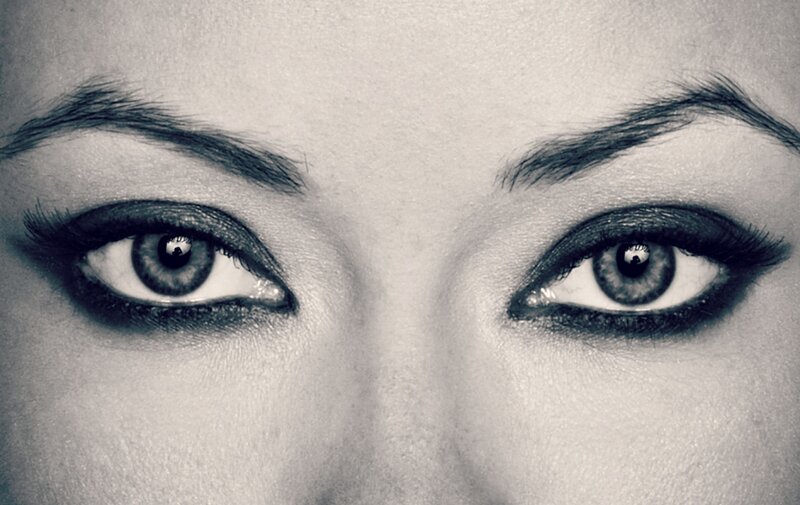 Close-up of Woman's Eyes — Black, Dramatic, Photograph, Eyebrows