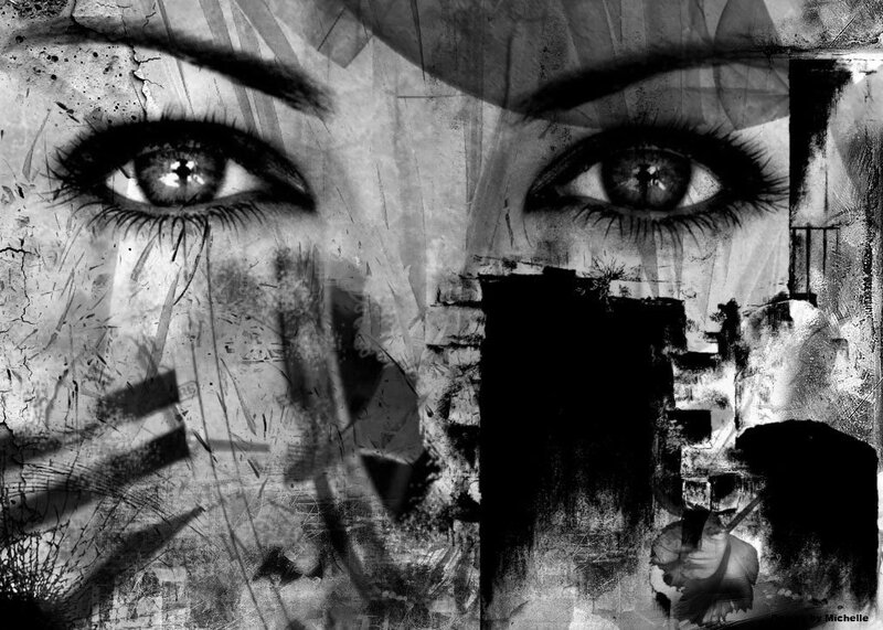 Close-up of Woman's Eyes — Black