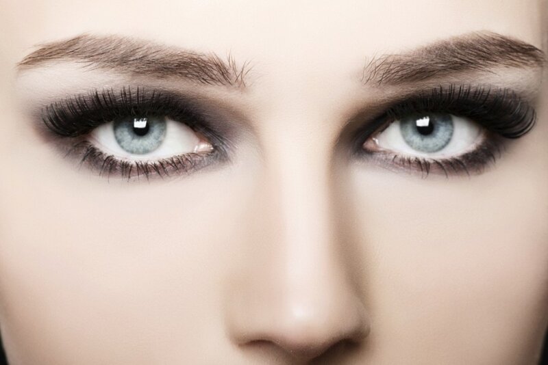 Close-up of Woman's Eyes — Blue, Dramatic, Photograph, Eyebrows