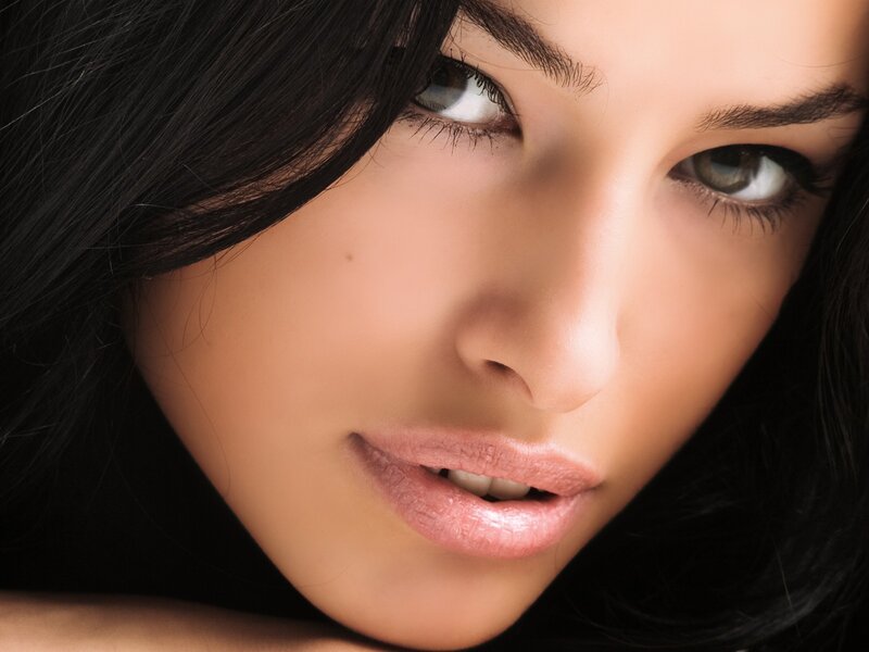 close-up of woman's face