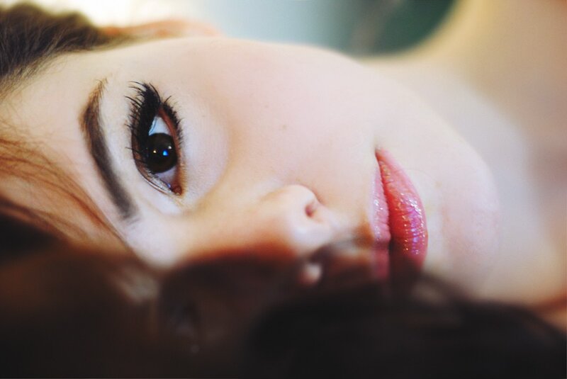 close-up of woman's face