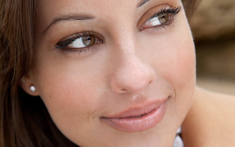 close-up of woman's face