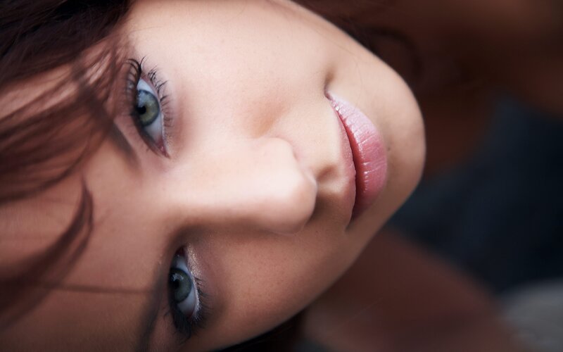 close-up of woman's face