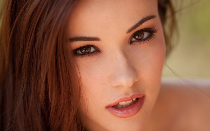 close-up of woman's face