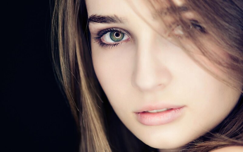 close-up of woman's face
