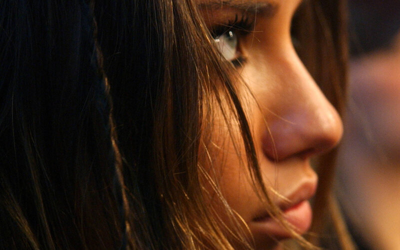 close-up of woman's face