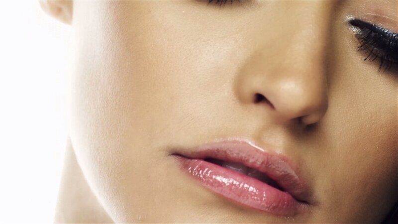 Close-up of Woman's Face — Beige, Dramatic, Photograph, Lips