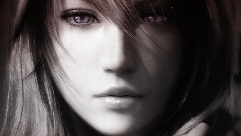 Close-up of Woman's Face — Black, Dramatic, 3d Render