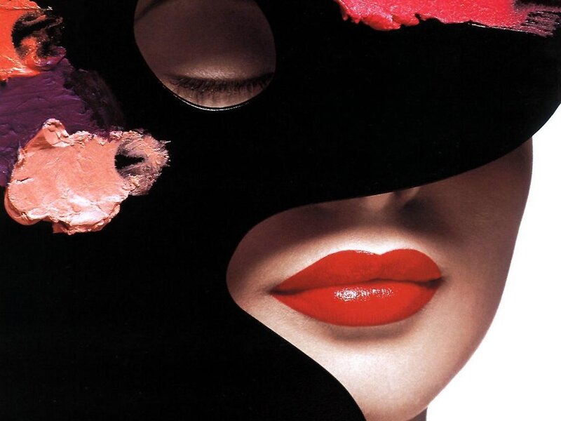Close-up of Woman's Face — Black, Dramatic, Photograph