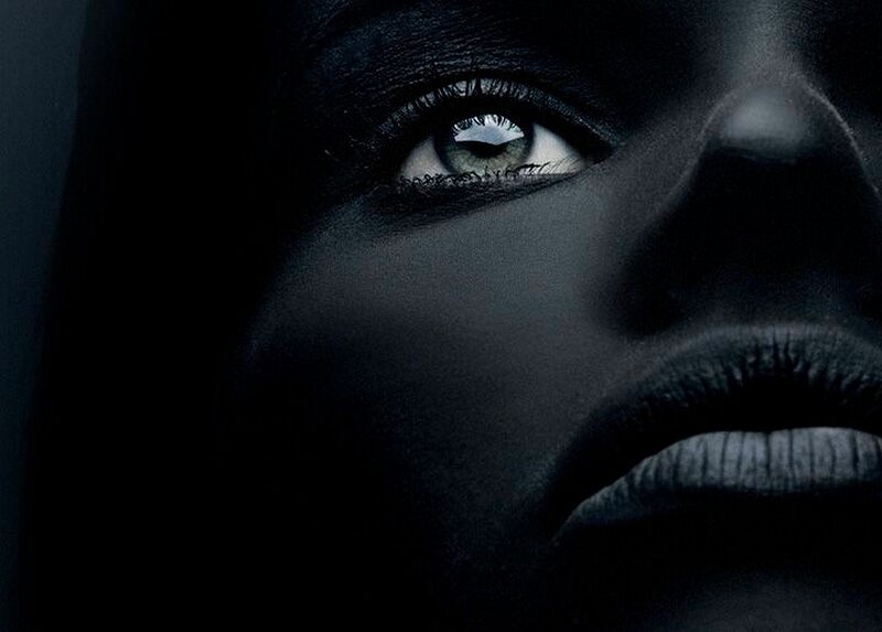 Close-up of Woman's Face — Black, Dramatic