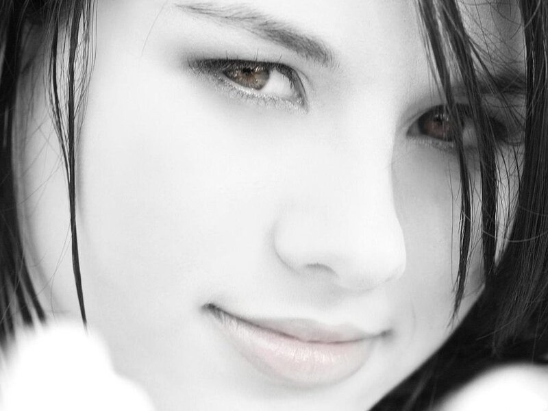 Close-up of Woman's Face — Black, Neutral, Photograph, Eyes