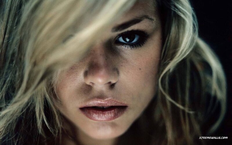 Close-up of Woman's Face — Blonde, Dramatic, Photograph