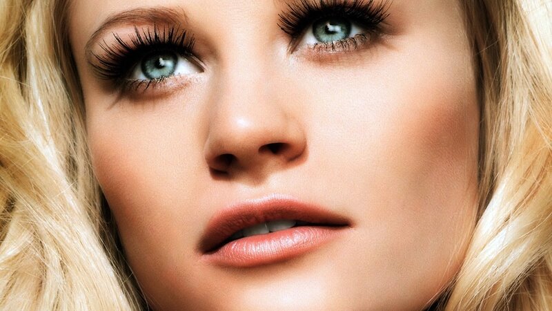 Close-up of Woman's Face — Blonde, Neutral, Photograph, Eyes, Blonde Hair, Makeup, Green