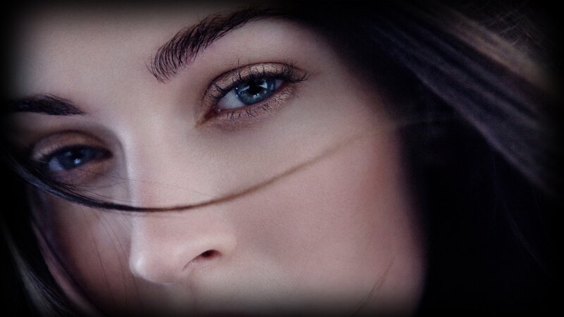 Close-up of Woman's Face — Blue, Dramatic, Photograph, Eyes, Eyebrows