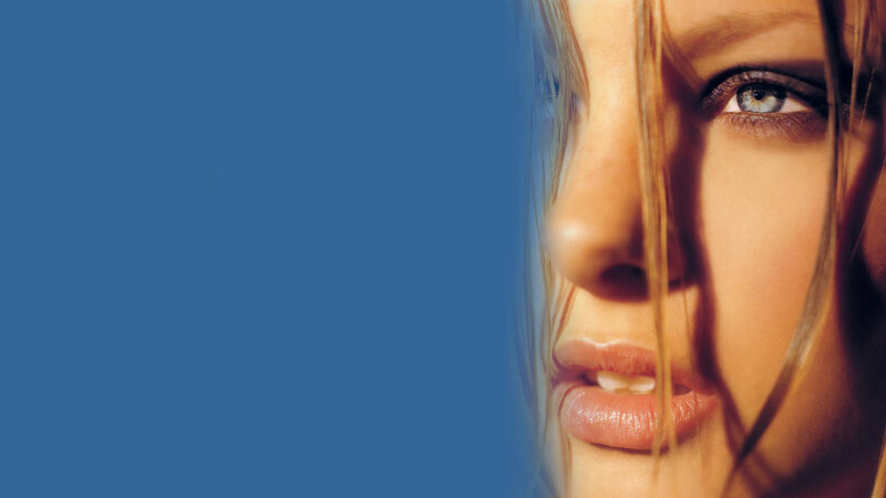 Close-up of Woman's Face — Blue, Dramatic, Photograph