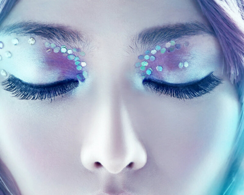 Close-up of Woman's Face — Blue, Dreamy