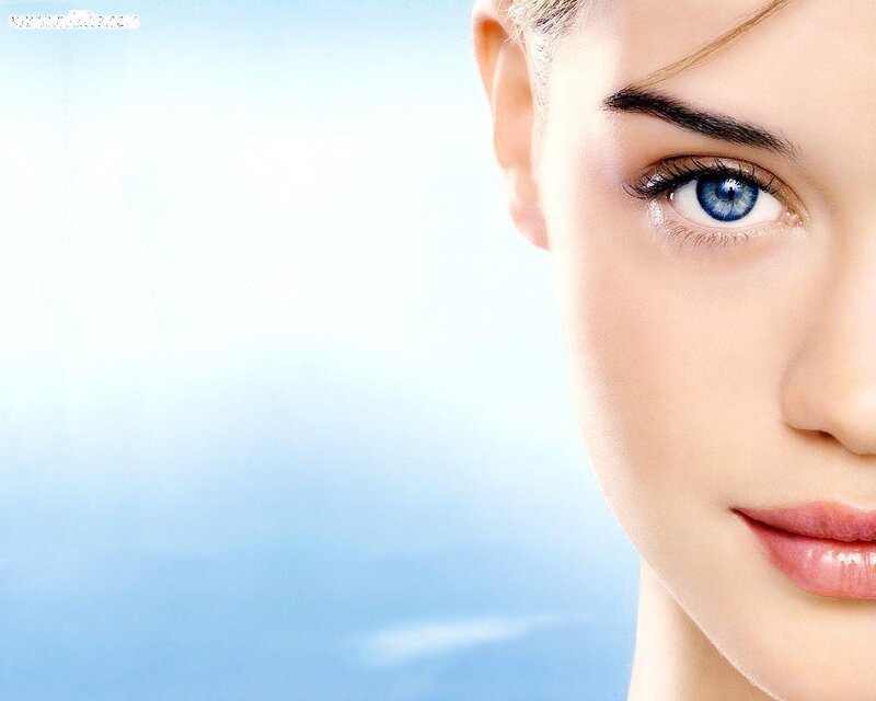 Close-up of Woman's Face — Blue, Serene