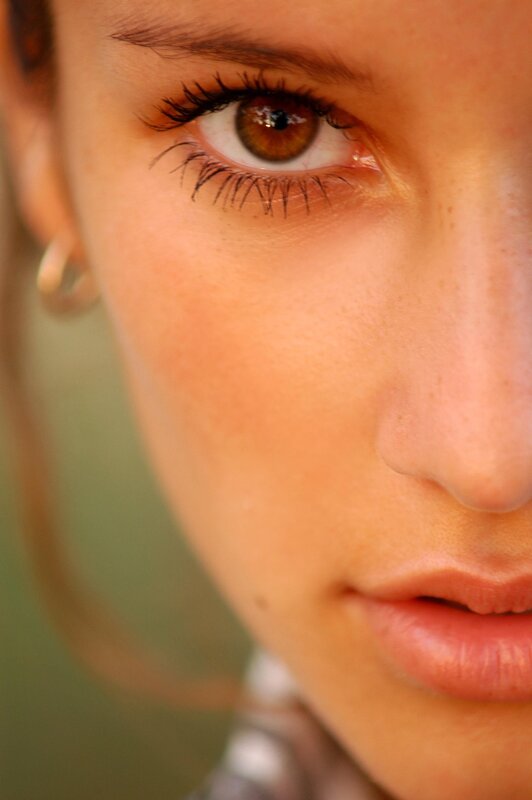 Close-up of Woman's Face — Brown, Calm, Sunset