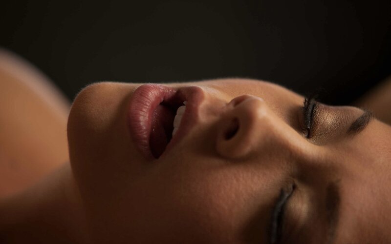 Close-up of Woman's Face — Brown, Dramatic, Photograph, Lips