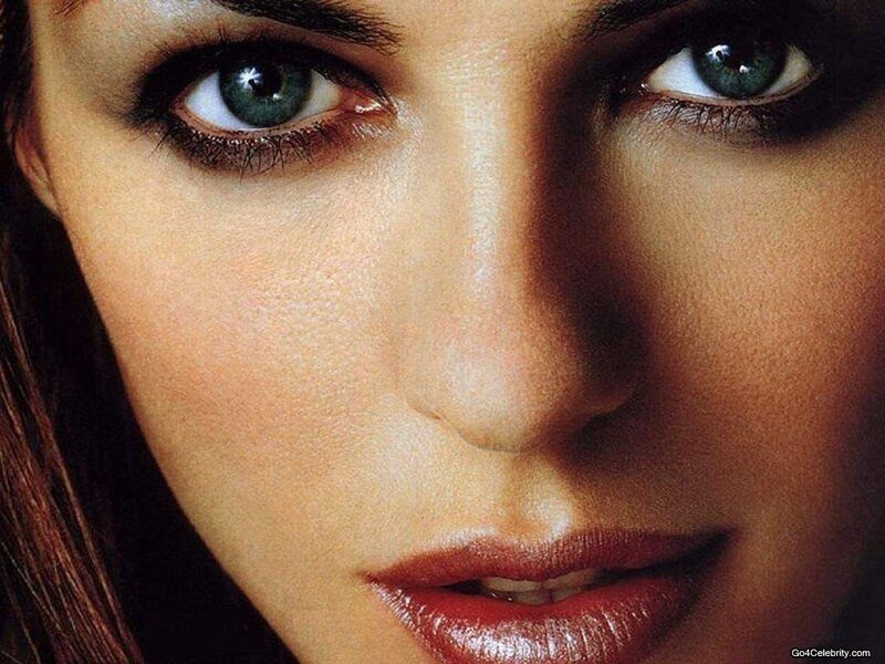 Close-up of Woman's Face — Brown, Intense, Photograph, Eyes, Lips, Hair, Green