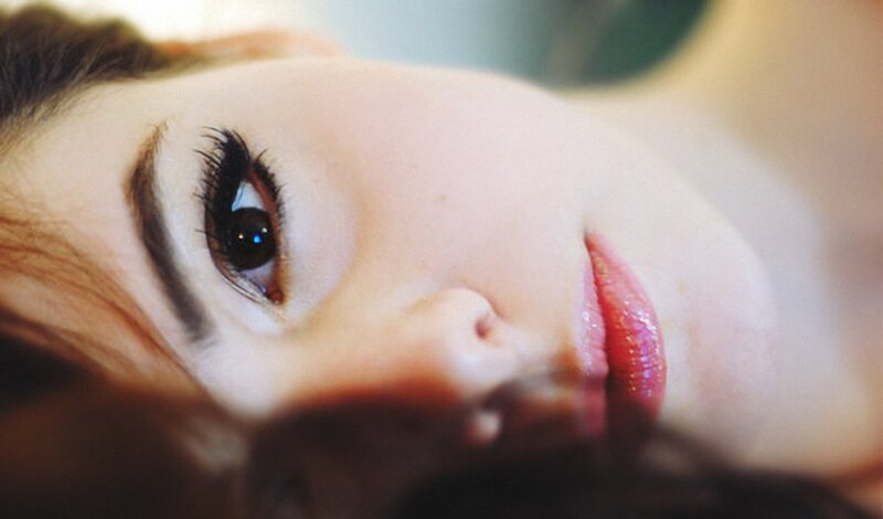 Close-up of Woman's Face — Pink, Intimate
