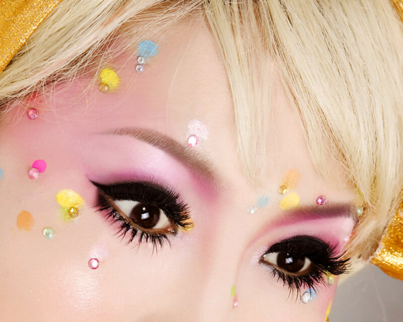 Close-up of Woman's Face — Pink, Playful