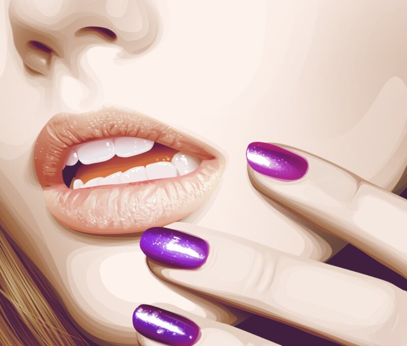 Close-up of Woman's Face — Purple, Sensual
