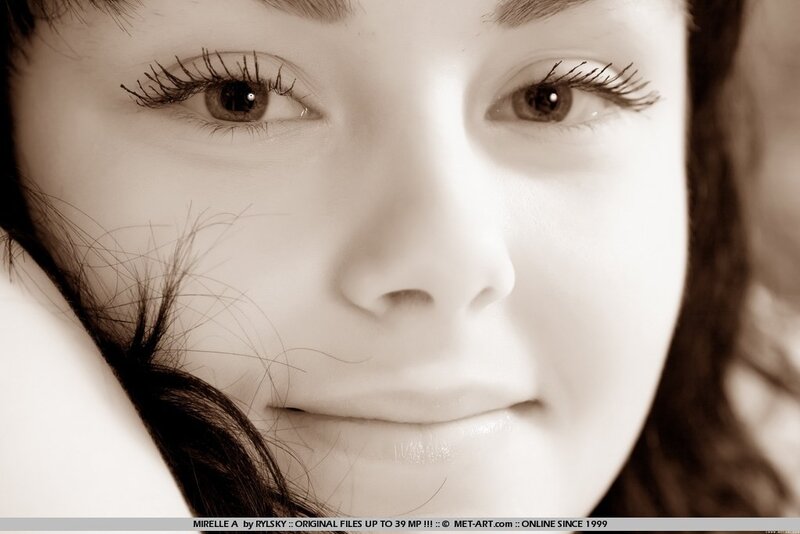Close-up of Woman's Face — Sepia, Calm