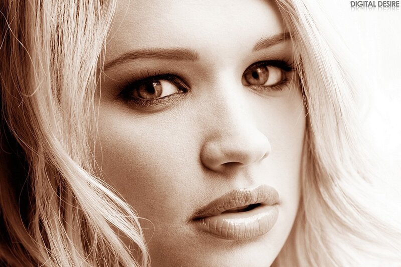 Close-up of Woman's Face — Sepia