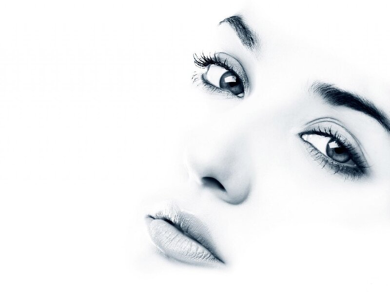 Close-up of Woman's Face — White, Minimalist
