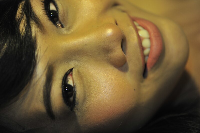 Close-up of Woman's Face — Yellow, Intimate