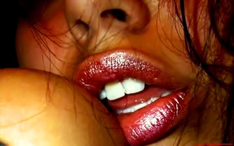 Close-up of Woman's Lips — Red, Dramatic, Photograph, Teeth