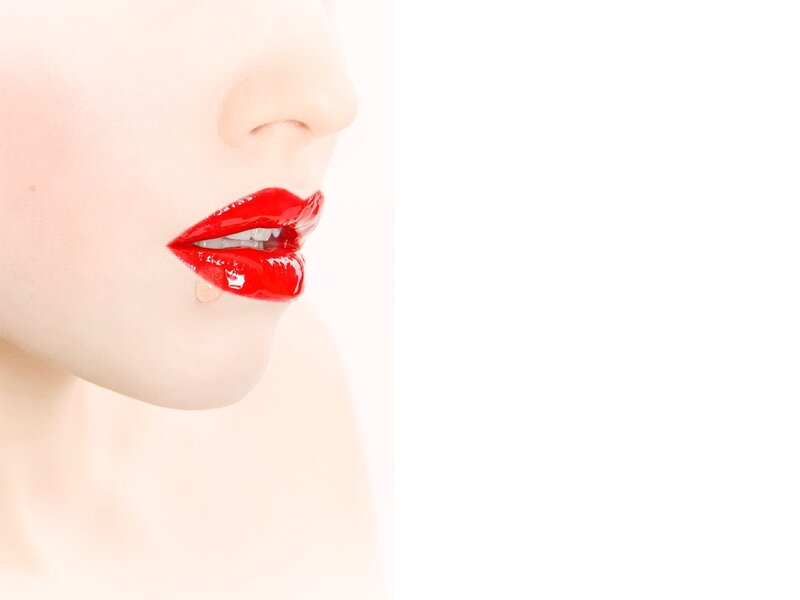 Close-up of Woman's Lips — Red, Minimalist