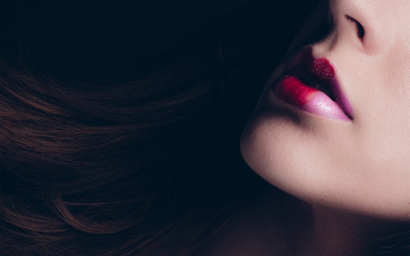 close-up of woman's lips