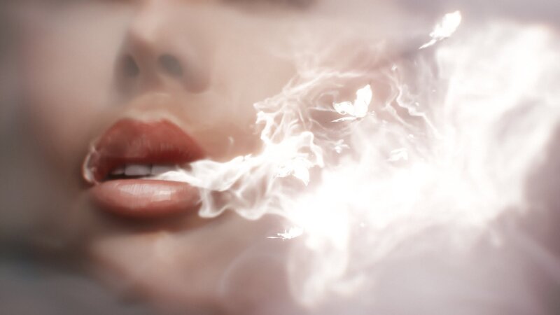 Close-up of Woman's Lips — White, Dreamy