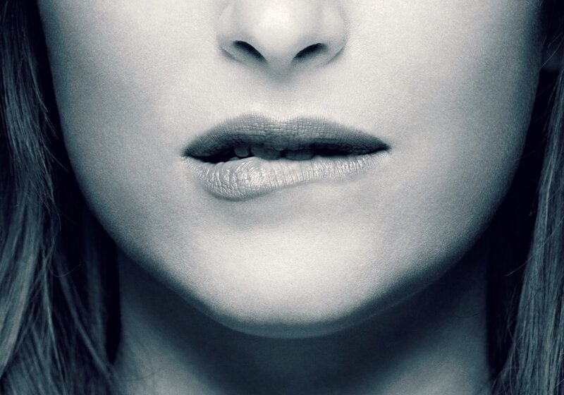 Close-up of Woman's Mouth — Gray