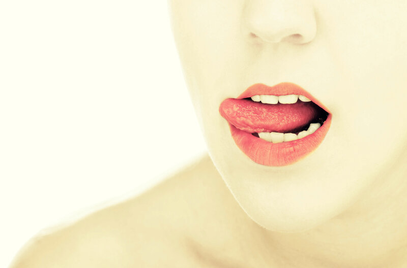 Close-up of Woman's Mouth — White