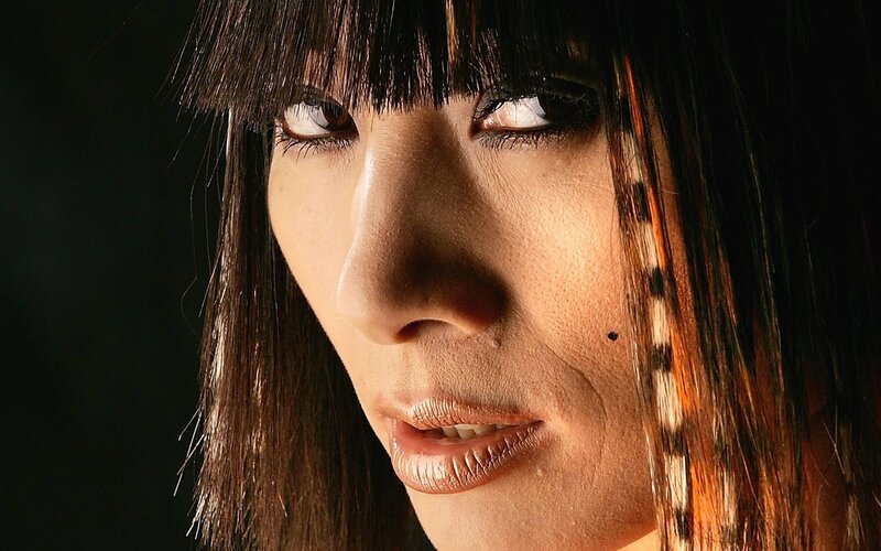 close-up of woman with bangs