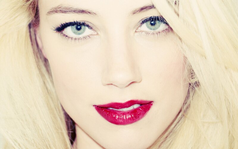 close-up of woman with blue eyes