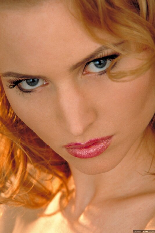 close-up of woman with blue eyes