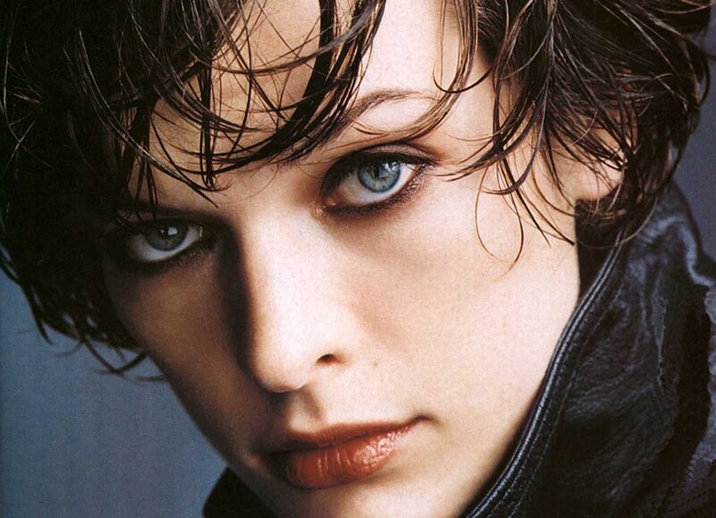 close-up of woman with blue eyes