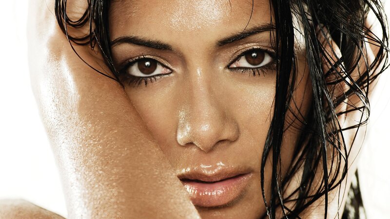 close-up of woman with wet hair