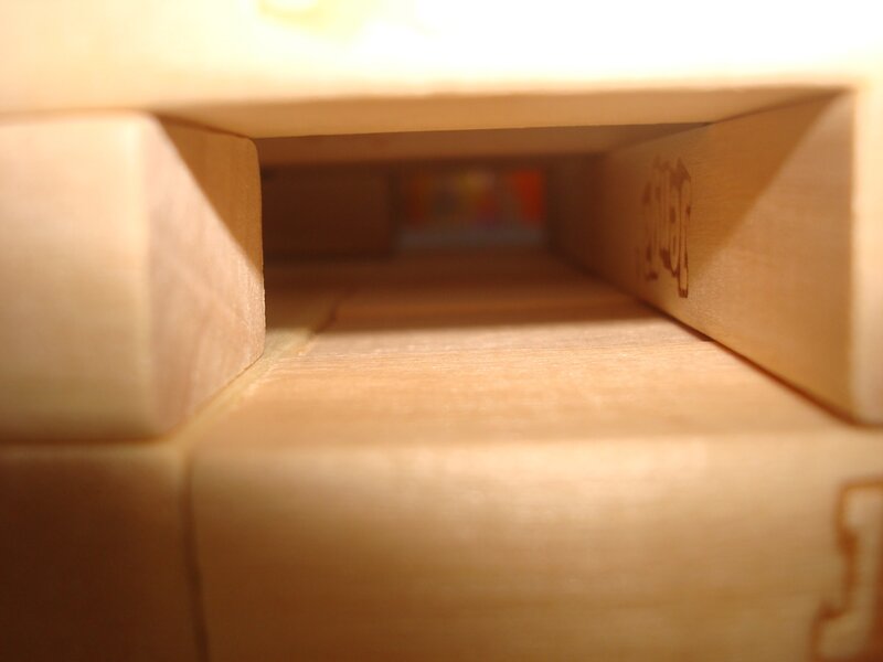 close-up of wooden blocks