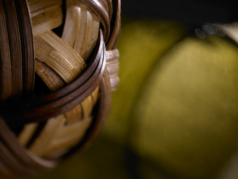 Close-up of woven basket