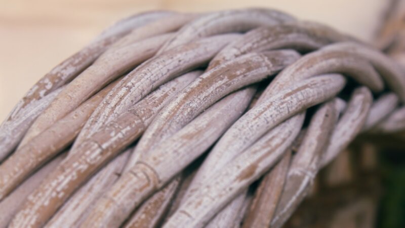 close-up of woven wicker