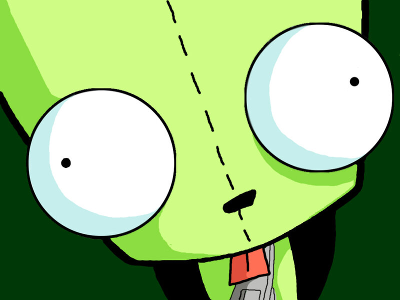 close-up of zim's face