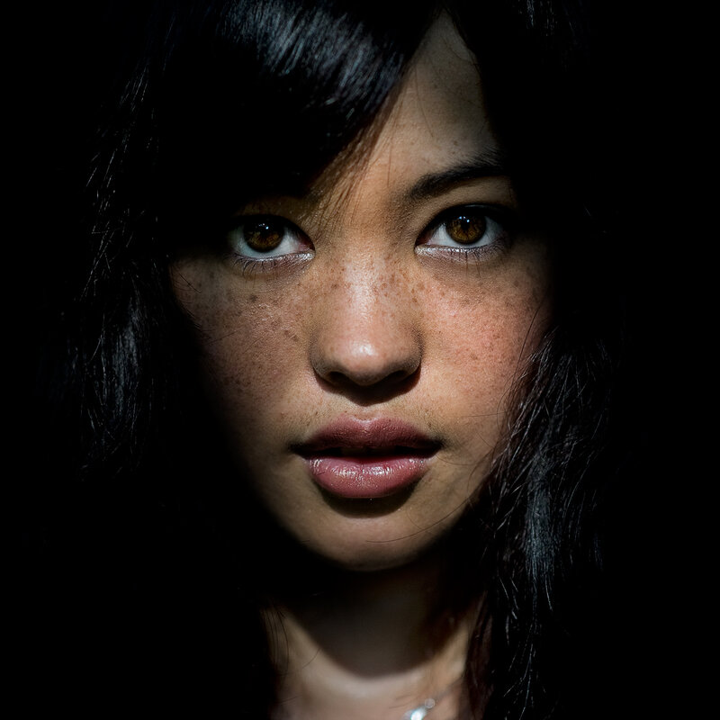 close-up portrait of a woman