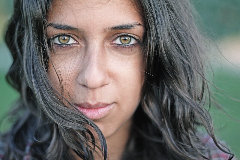 close-up portrait of a woman