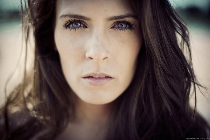close-up portrait of a woman